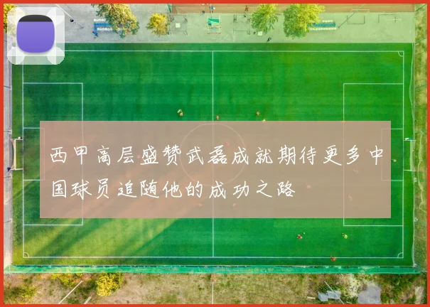 西甲高层盛赞武磊成就期待更多中国球员追随他的成功之路
